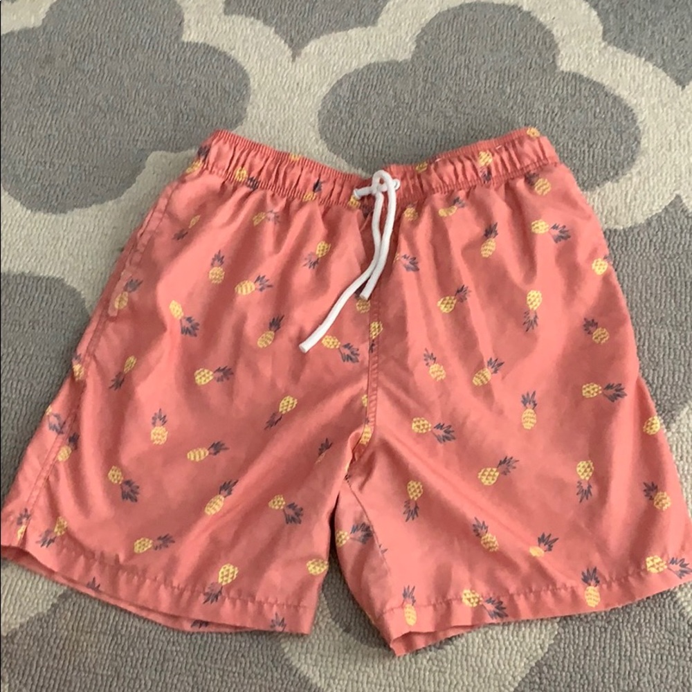 Men’s Coral Pineapple Swim Trunks